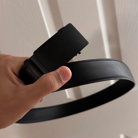 Men's Belt Leather Ratchet Belt for Men Dress Casual with Adjustable Buckle - Picture 4 of 11